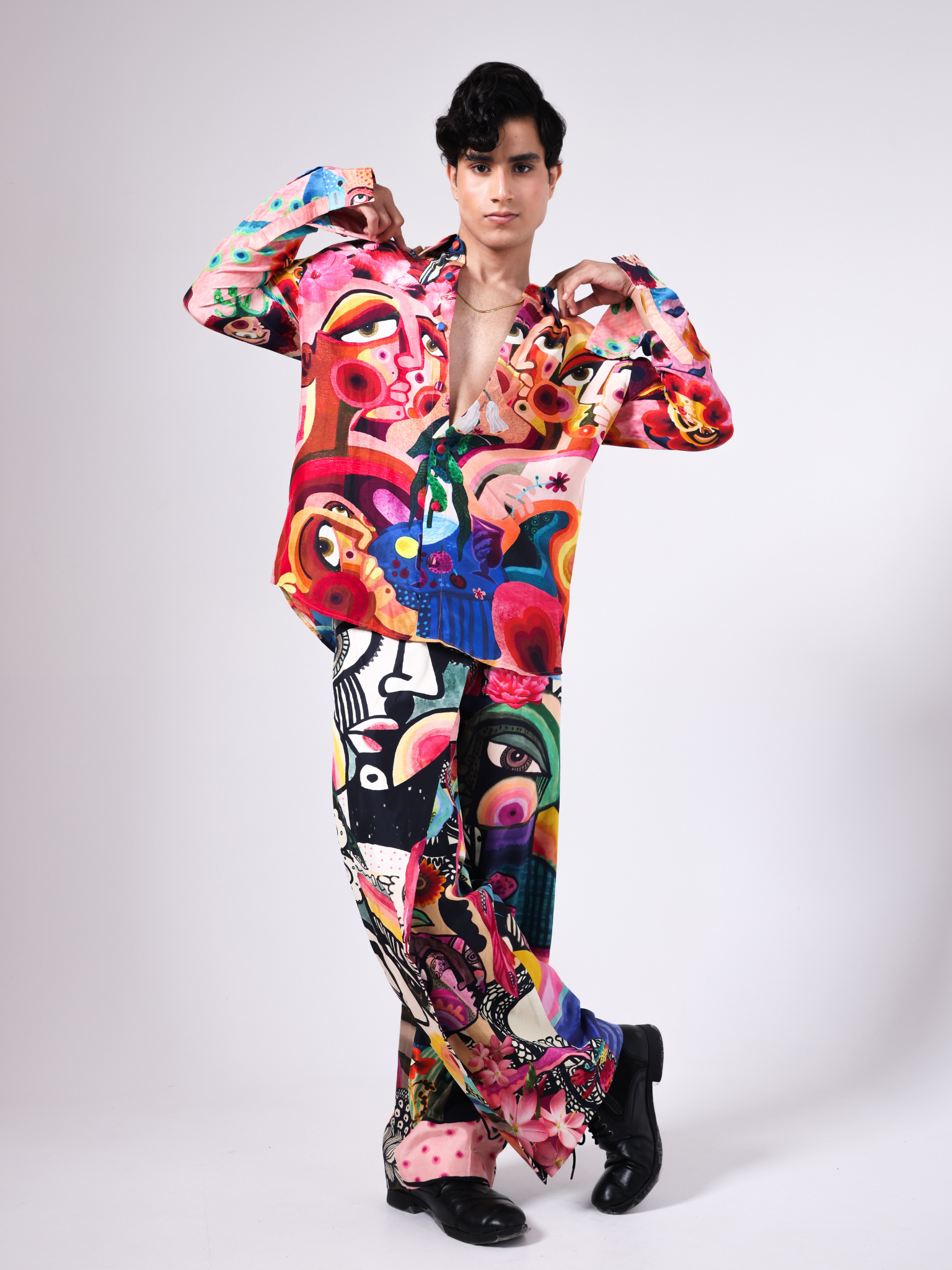 Untitled design (45) SILK FULL SHIRT - Image 1