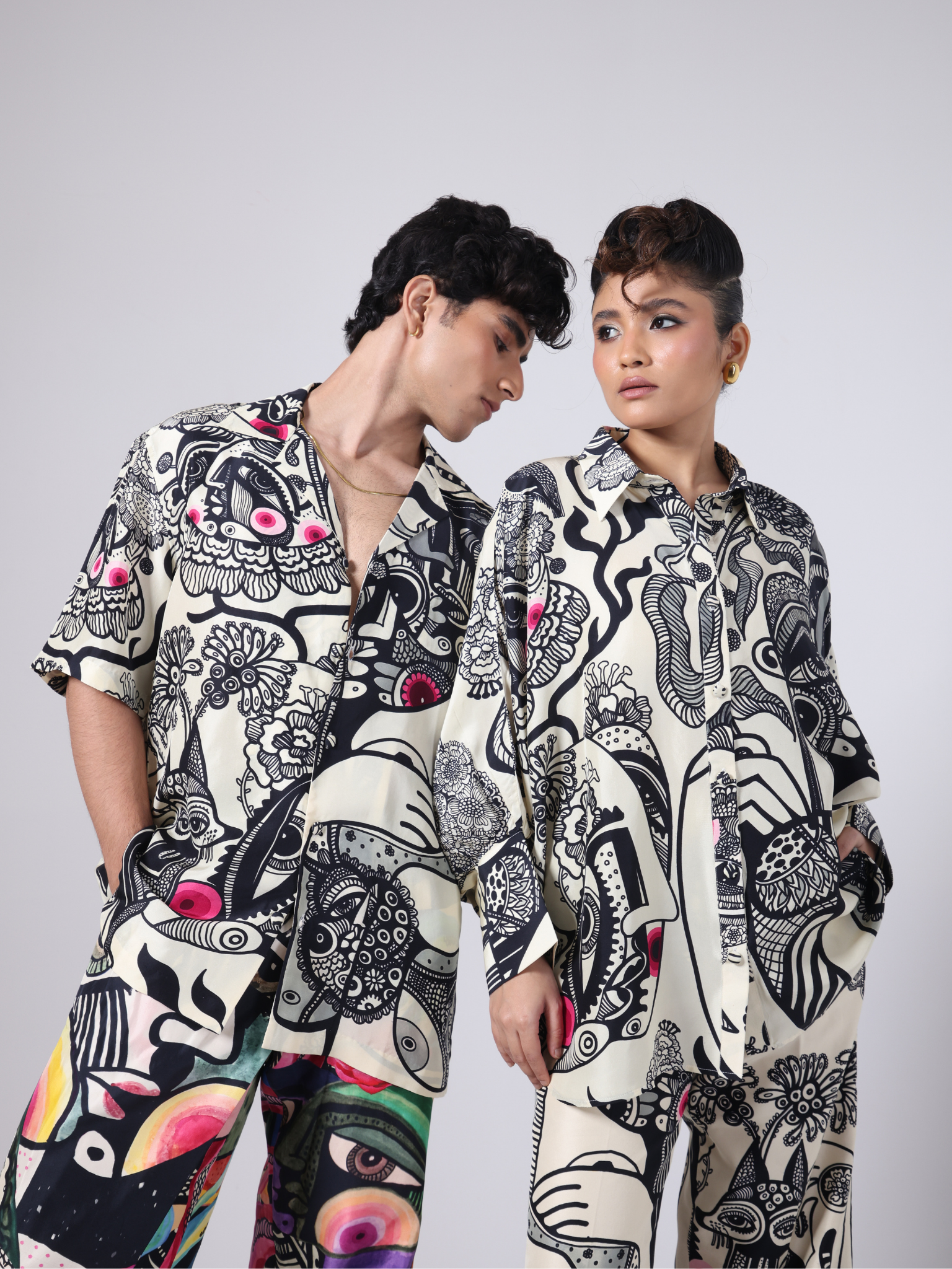 Untitled design (47) SILK HALF SHIRT - Image 1